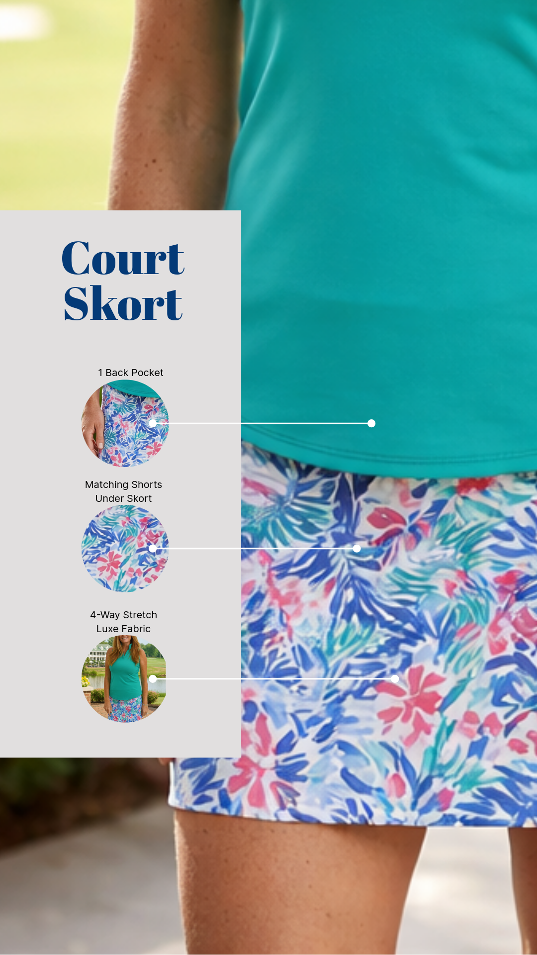 16" Court Skorts