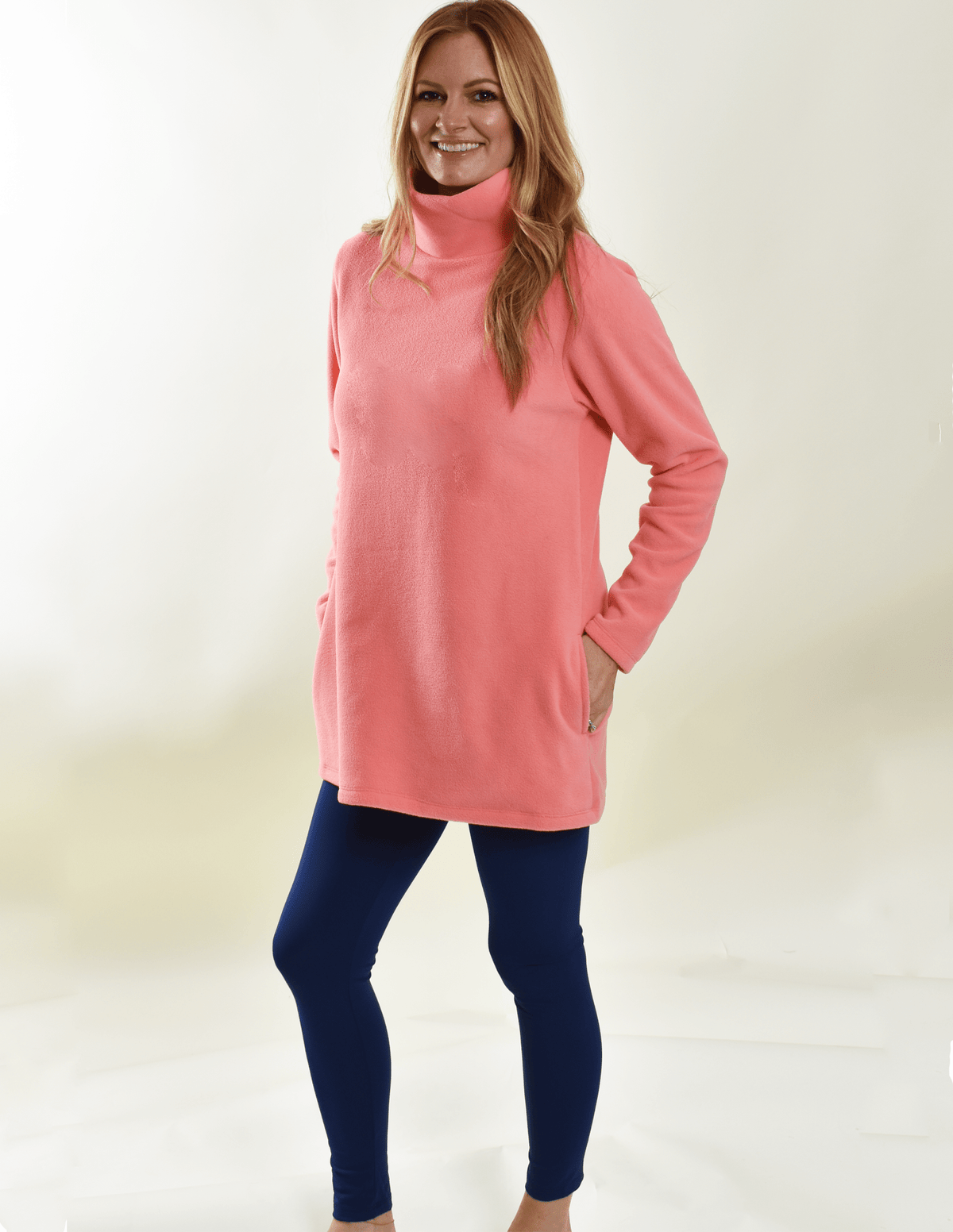 Nantucket Fleece Tunic Salmon