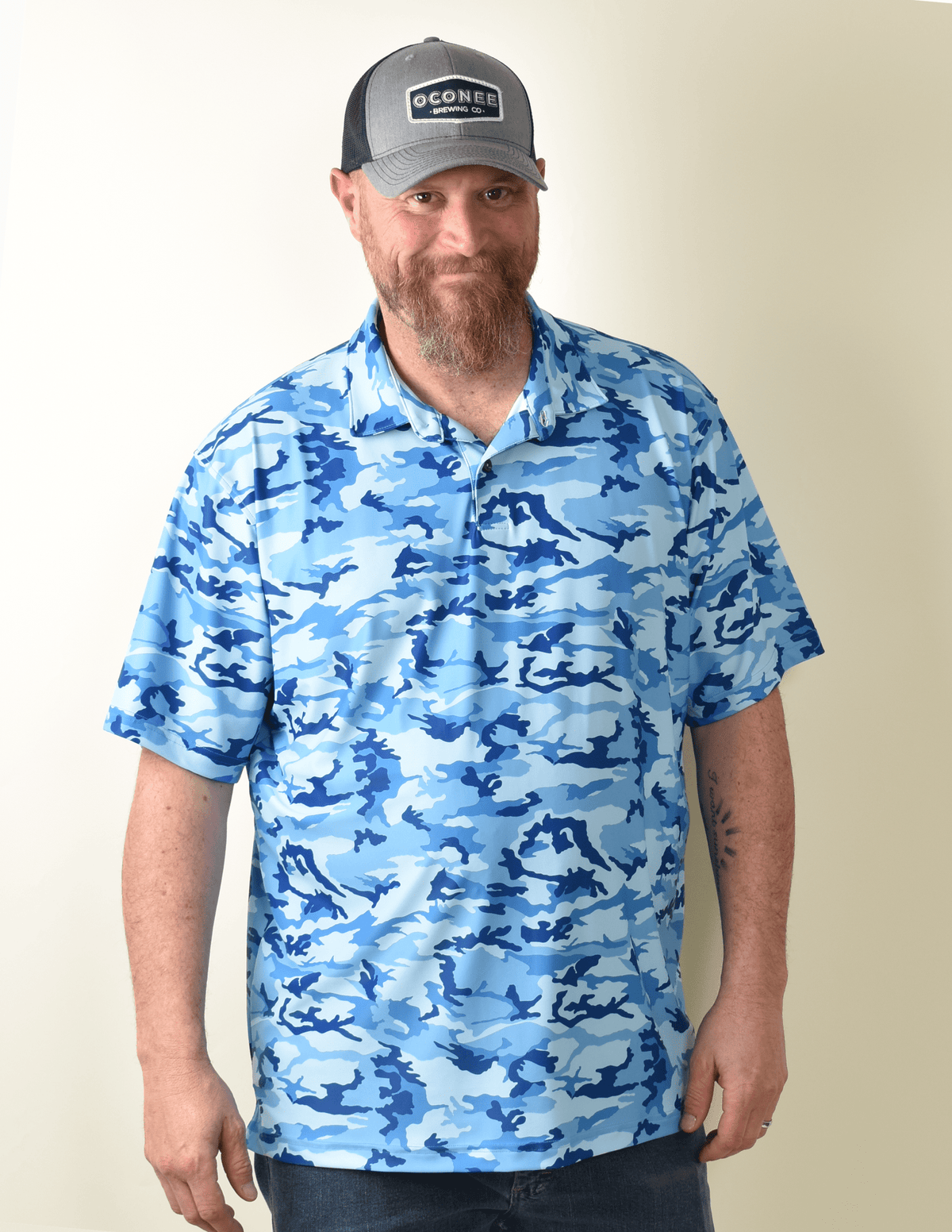 Davenport Men's Polo Blue Camo