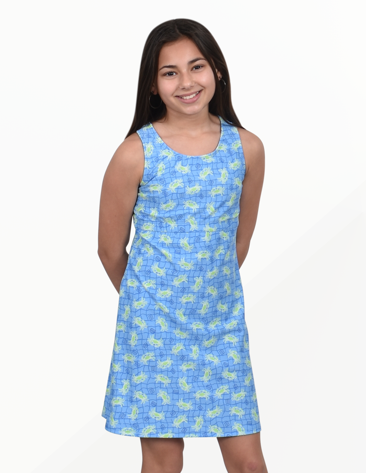 Little Girls Original Dress-Lime Crab